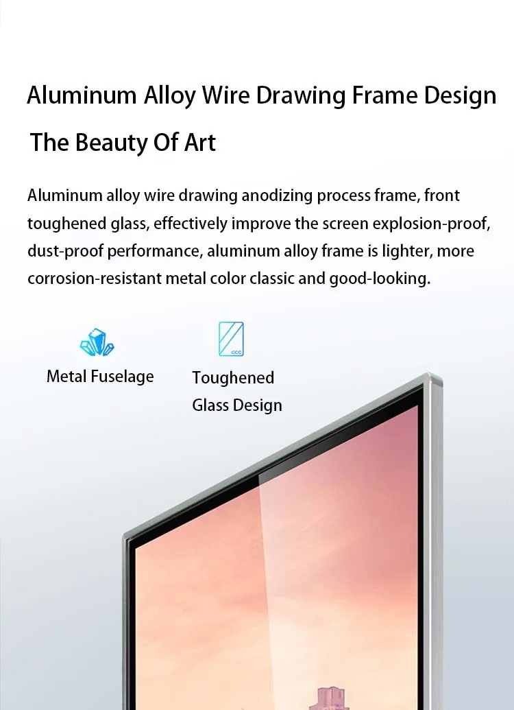 IPS HD LCD Floor Standing Touch Screen Kiosk Supermarket High Brightness