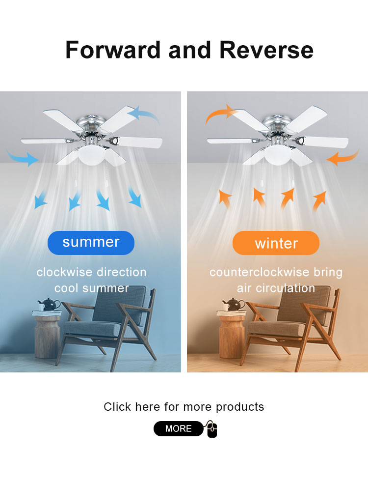 32 inch 6 MDF blade ceiling fan light controlled by remote and pure copper motor