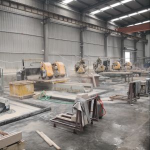 PLC CNC Gantry Type Linear Stone Profile Cutting Machine Two Blade