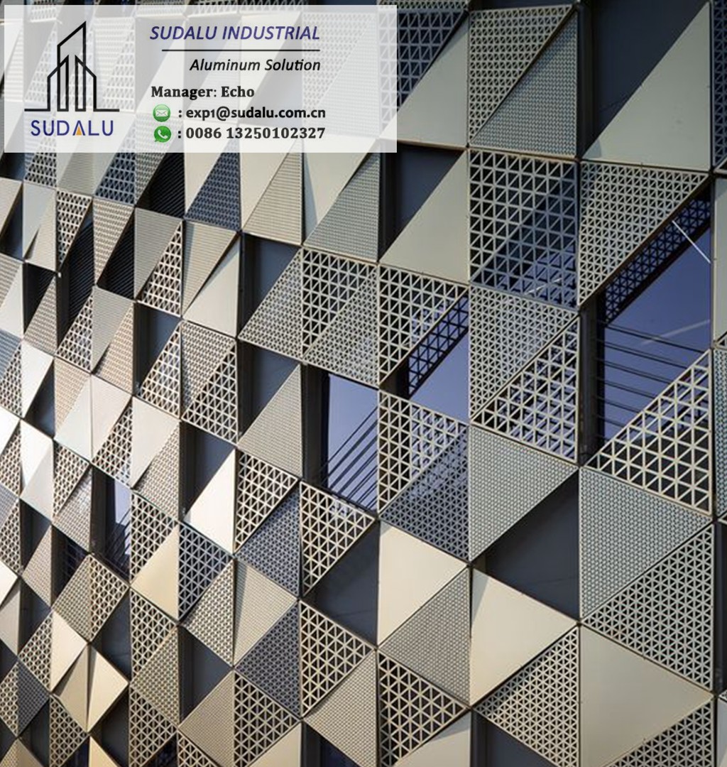 SUDALU PVDF 3D Aluminum Perforated Panel Customized OEM Aluminum Facade Cladding Decorative Panel from China