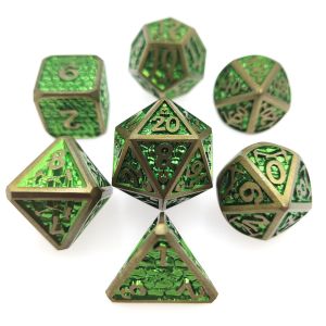 Polyhedron Dice Card Affirm card Hand Carved Metal Practical Plating Sharp 7