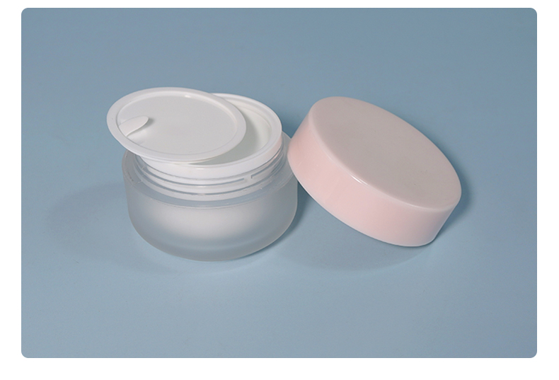30g 50g Cream Double Walled Cosmetic Jar and Pink Lotion Spray Bottle Set Luxury Acrylic Packaging with Screen Printing