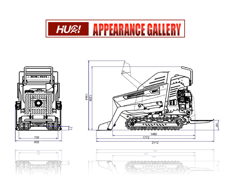 CE Certified Construction Site Dumper Truck with Customized Crawler and OEM Service