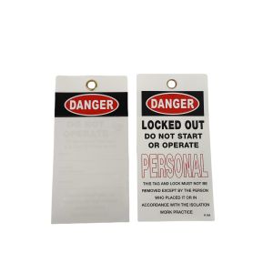  Custom Printed Logo Danger PVC Waterproof Durable Self Laminated Peel and Stick Safety Tag Manufactures