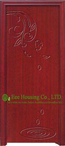 Soundproof Timber Veneer Wood Front Door For Projects, Modern Single Wood