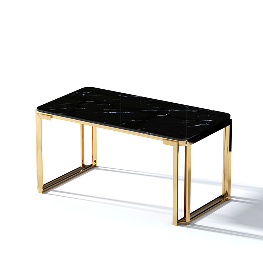 Contemporary Oval SS Dining Table With Marble Table Top Kitchen Furniture