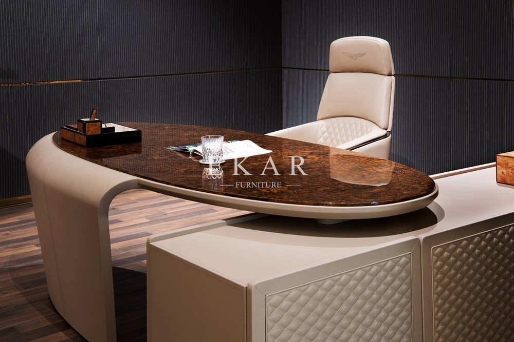 Modern Luxury Pink Executive Wooden Veneer Home Office Desk W002S28