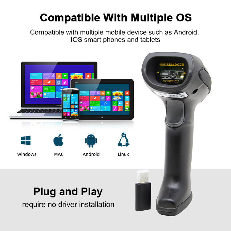 5mil 2D Bluetooth Wireless Barcode Scanner With 2200mAh Battery
