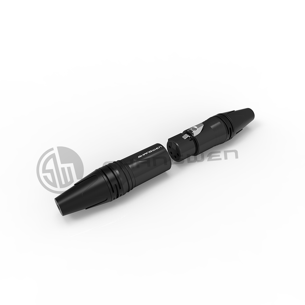 Indoor Custom XLR 4 Pin Male Female Connector Plug Socket Zinc Alloy Shell
