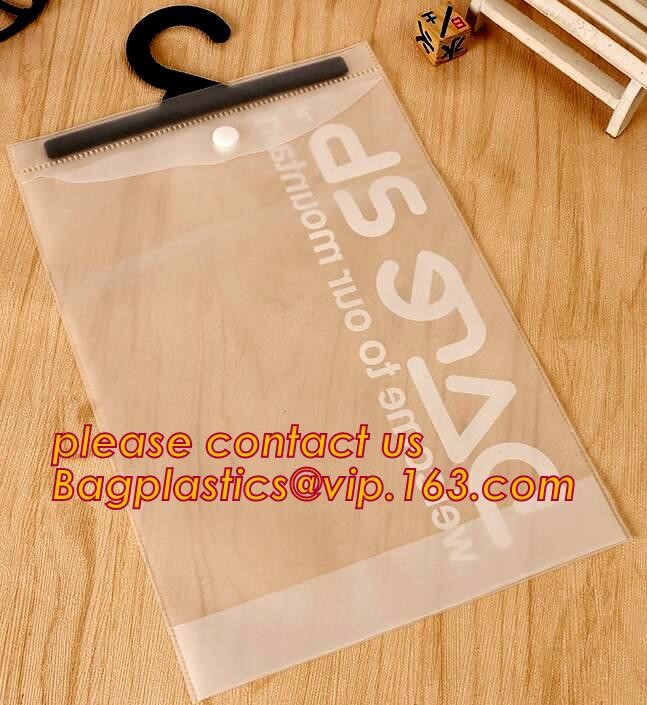 hanger bag with zip lock on the top,Frosted Zip lockk bag EVA PVC hanger bag for clothes, EVA frost drawstring bag, Froste