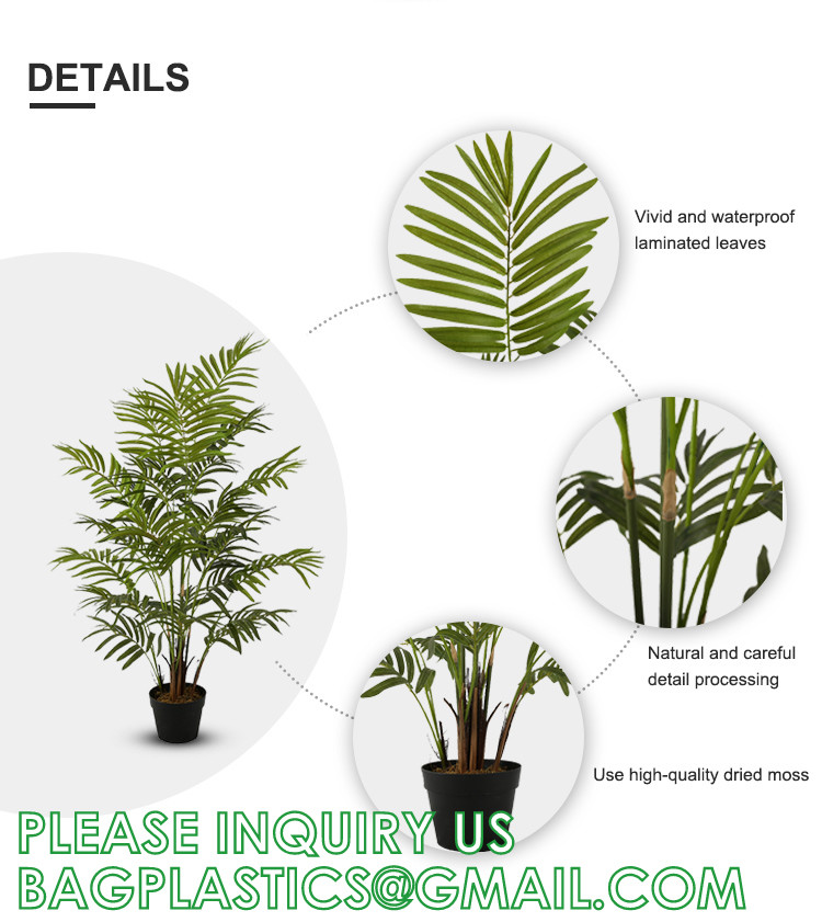 Artificial Paradise Palm Tree 3Feet Fake Tropical Palm Tree, Faux Plants in Pot for Indoor Outdoor House Home