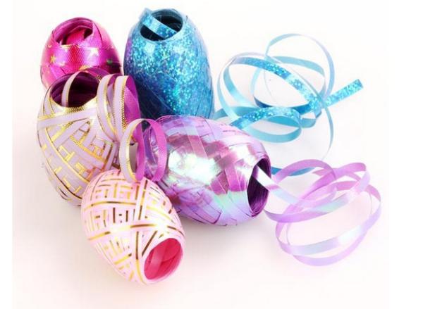 Colorful And Fashionable Indoor Decoration Christmas Ribbon Egg with PP gold