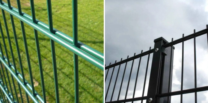 6x7ft Double Loop Wire Fence With Post For Security 2.0*2.5m*4.0mm