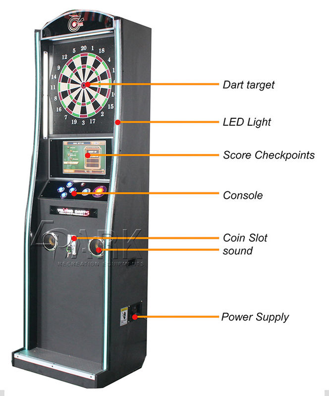 Metal Material Coin Operated Electronic Dart Machine For 4 Players