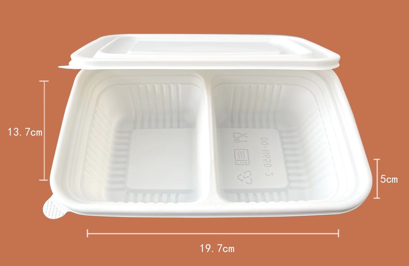 Biodegradable corn starch disposable lunchboxes for bento or take-out food lunchboxes