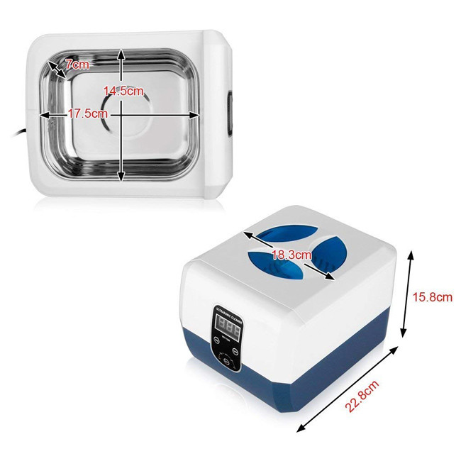 VGT-1200 Ultrasonic Jewelry Cleaner 1.3L Removable Cleaning Basket 40kHz 60W