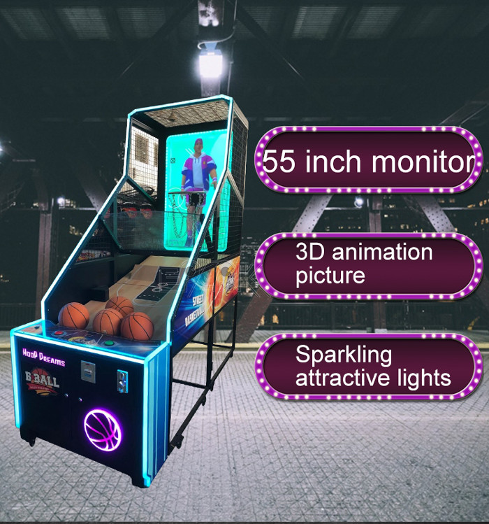 Digital Interactive Arcade Basketball Game Machine 55 Inch LCD Screen