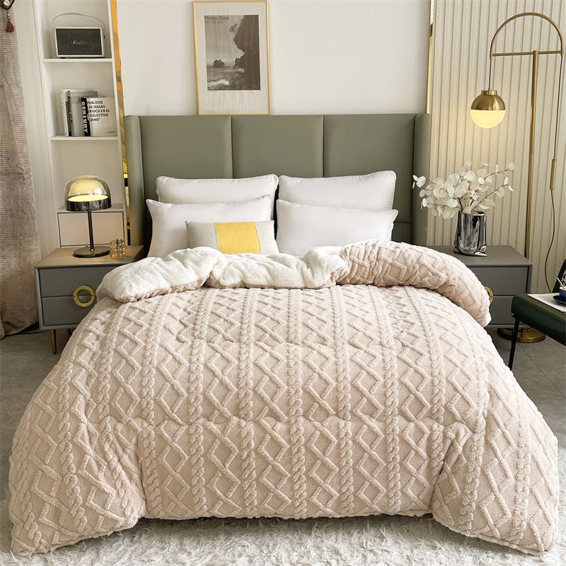 Warm Chunky Thickened Winter Velvet Sherpa Quilt Weight Blanket