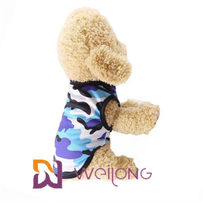 Camo Dog Shirt Pet Clothing Sleeveless Plain T Shirt Colorful Breathable Mesh