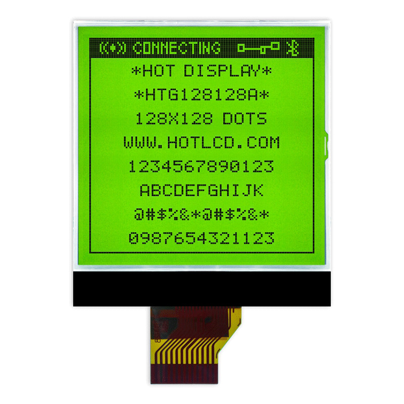 128X128 Chip On Glass LCD , UC1617S Monochrome Graphic LCD Display HTG128128A
