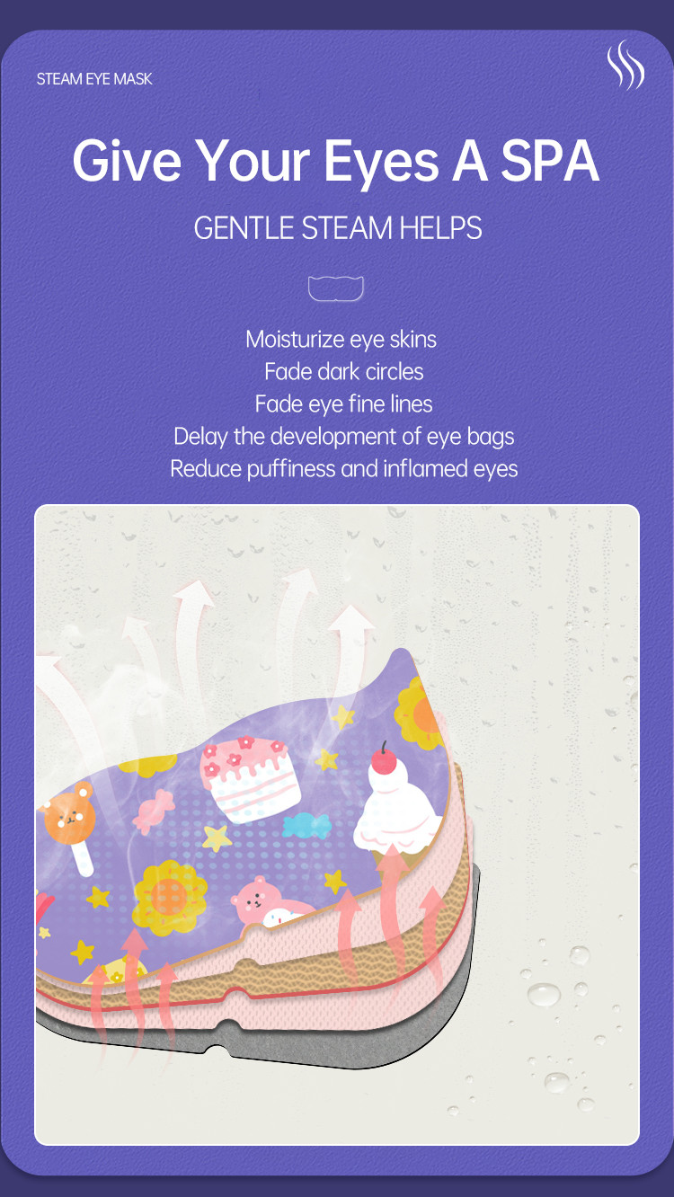 Self Heating Eye Warm Compress Mask ODM Heated Sleep Eye Mask