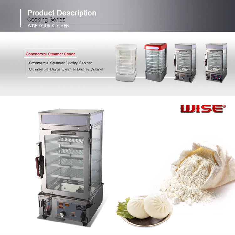5 Layers Food Warmer Showcase Mechanical Steamer Display 50-100℃