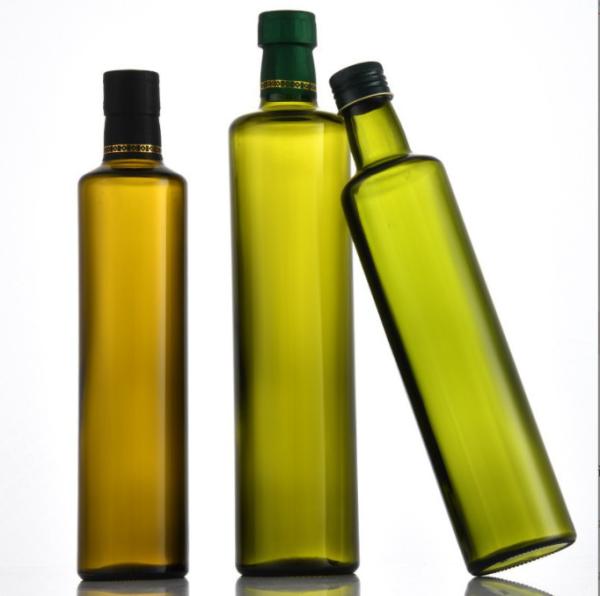 Glass Collar 100ML 250ML 500ML Clear White Black Olive Oil Bottle with