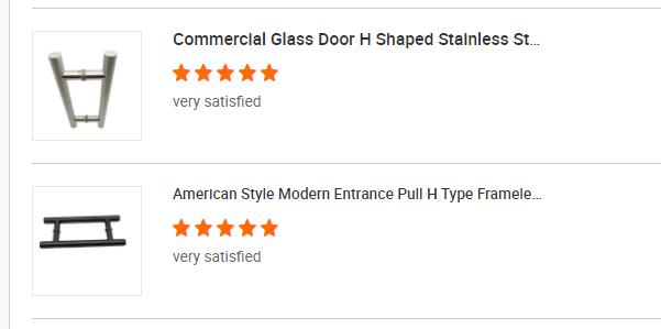 Polished Entrance Black Door Handle Pull for Building Bathroom Glass Door Installation