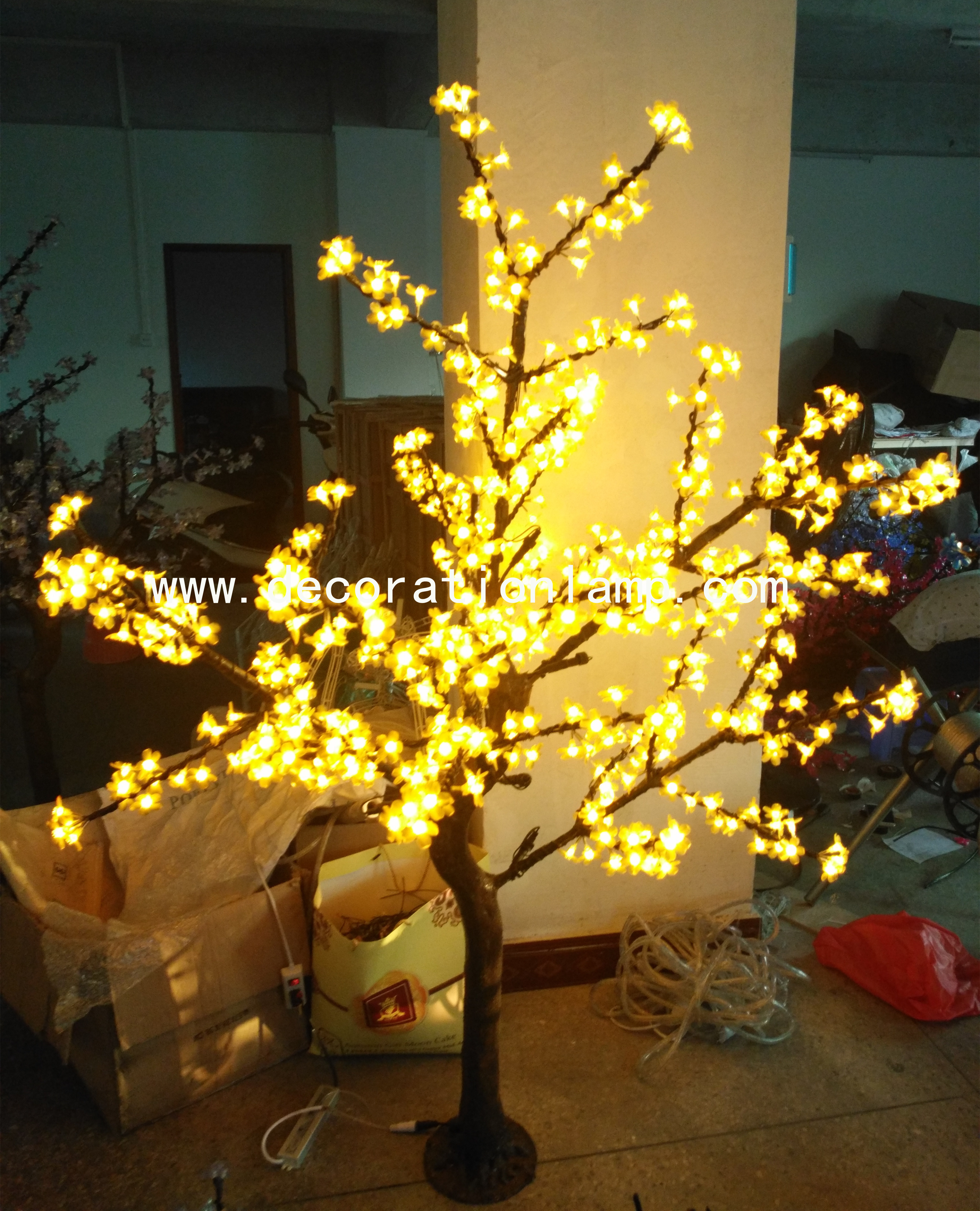 artificial trees with lights