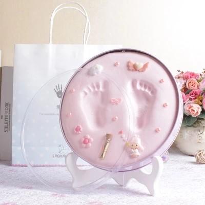 Quality Home Decoration Baby Keepsake Tin Box For Kids Hand / Footprint Frame for sale