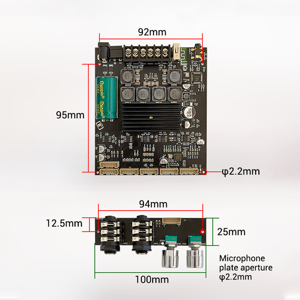 2.0 Channels ZK-AM100F BT Compatible Digital Audio HiFi Stereo Dual Class D 50Wx2