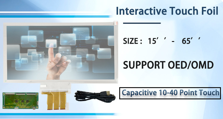 OEM ODM Interactive Touch Foil 50 Inch Curved Transparent Touch Screen Film