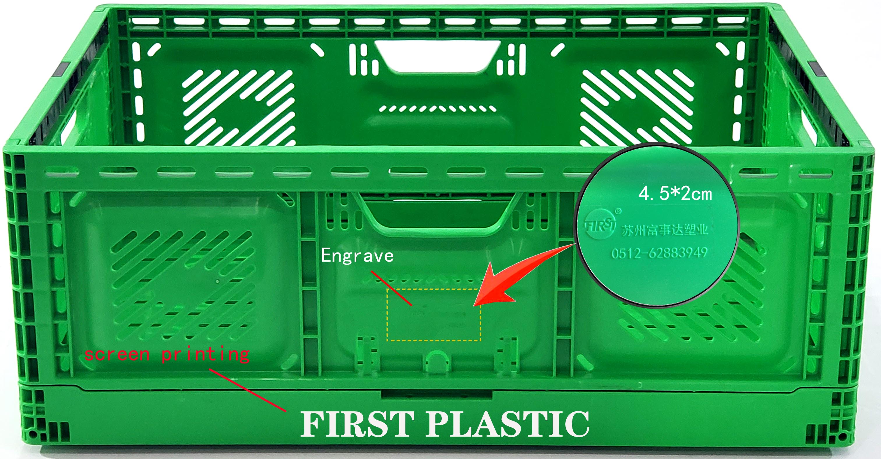 Collapsible Crate for Stackable Vegetable Crates Heavy Duty Folding Moving Box