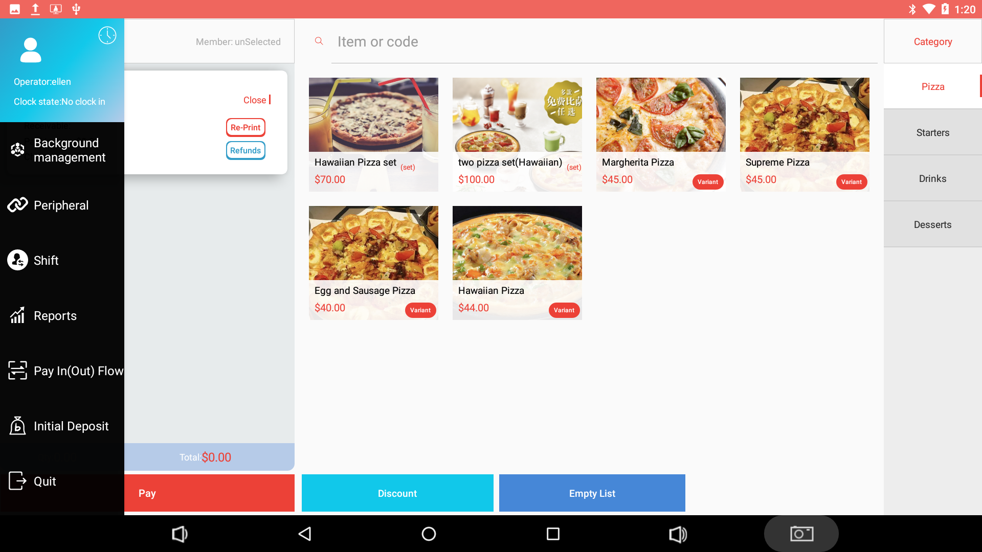 Background Management Software Cloudy Retail with POS APP and Kitchen Printer Support