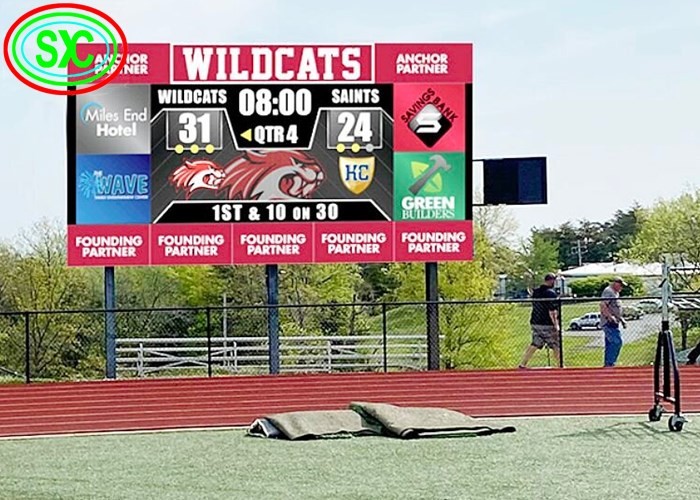 IP65 P10 Stadium Perimeter Full Color LED Display 3000Hz 1R1G1B 320x160mm 7500cd/sqm