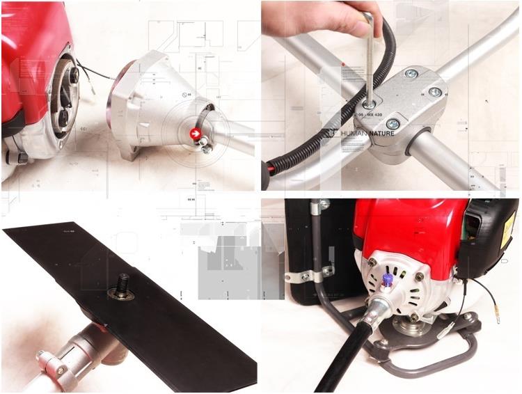 Gasoline Petrol 35.8cc 1.2KW 4 Stroke Brush Cutter GX35 Brush Cutter With Cultivator Grass Trimmer