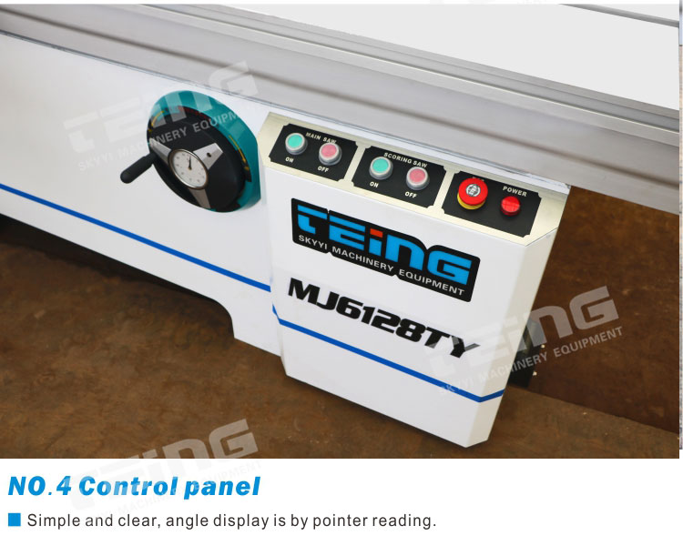 Precision Panel Saw MJ6130TY with 7000/8000 rpm Scoring Saw Spindle Speed and 4KW Motor