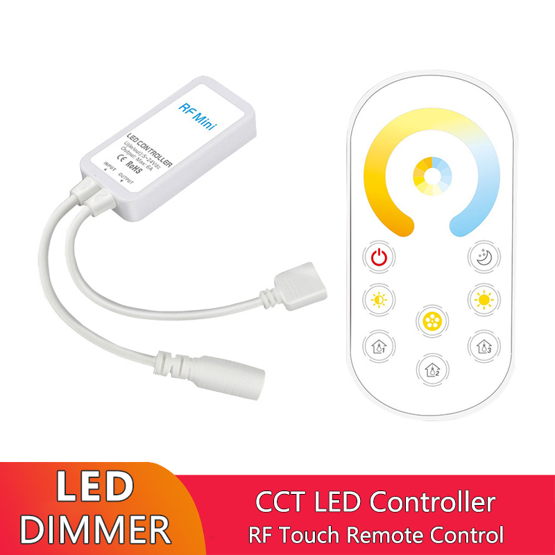 Mini RGB CCT LED Controller , RF Wireless Dimmer For 5050 Light Strip