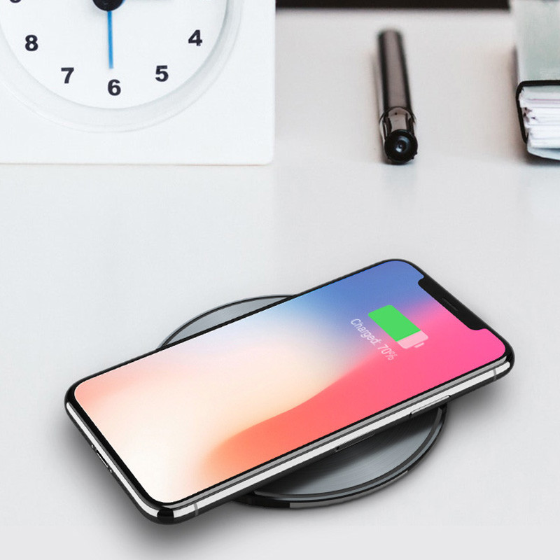 10W CD Texture Craft Desktop Wireless Charger Ultra Slim Fast Charging
