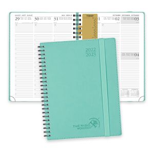 Week-To-Week Student Planner 22-23 Green 8.75'' x 6.5'' With Vertical Layout FSC 100 GSM Ivory Paper
