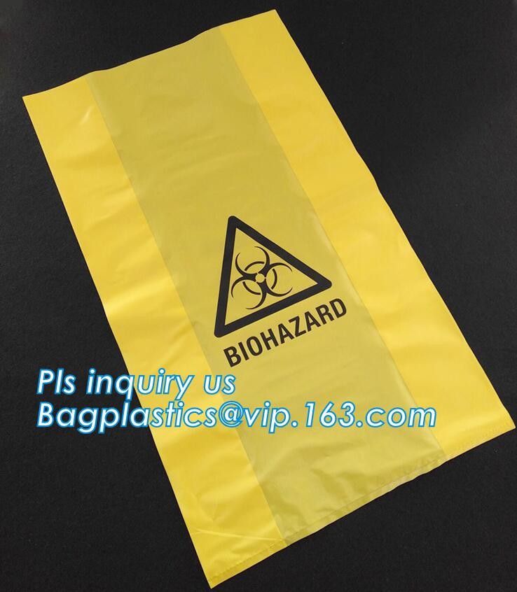 Customized color biohazard medical waste drawstring bag drawtape bag, biohazard medical waste bags for clinical waste,ye