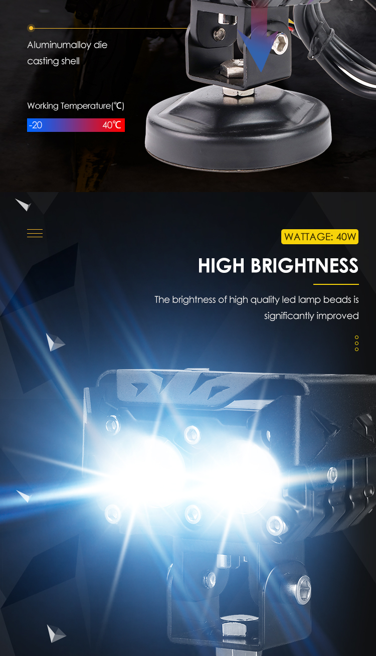 4000LM Motorbike Led Spotlights LED Motorcycle Lights 40W IP67