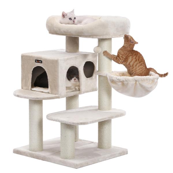 Slim Cardboard Songmics Cat Tree Toys XXL Plush Perch Reliable Corrosion