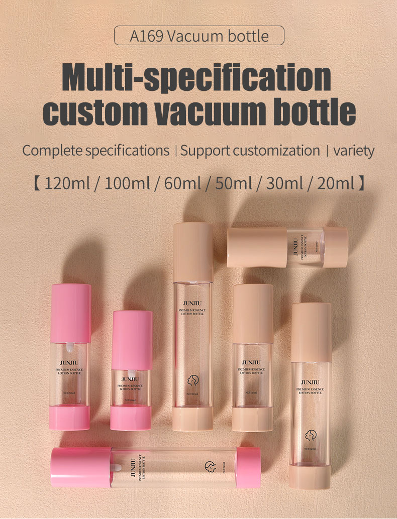 50ml Cosmetic Airless Pump Bottle Round Shape Dual Chamber Airless Bottle For Facial Cream Serum