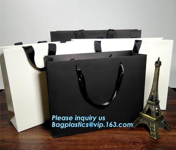 Luxury paper bags with handles Different Sizes,250gsm art paper shopping carrier bag custom printing with handle rope
