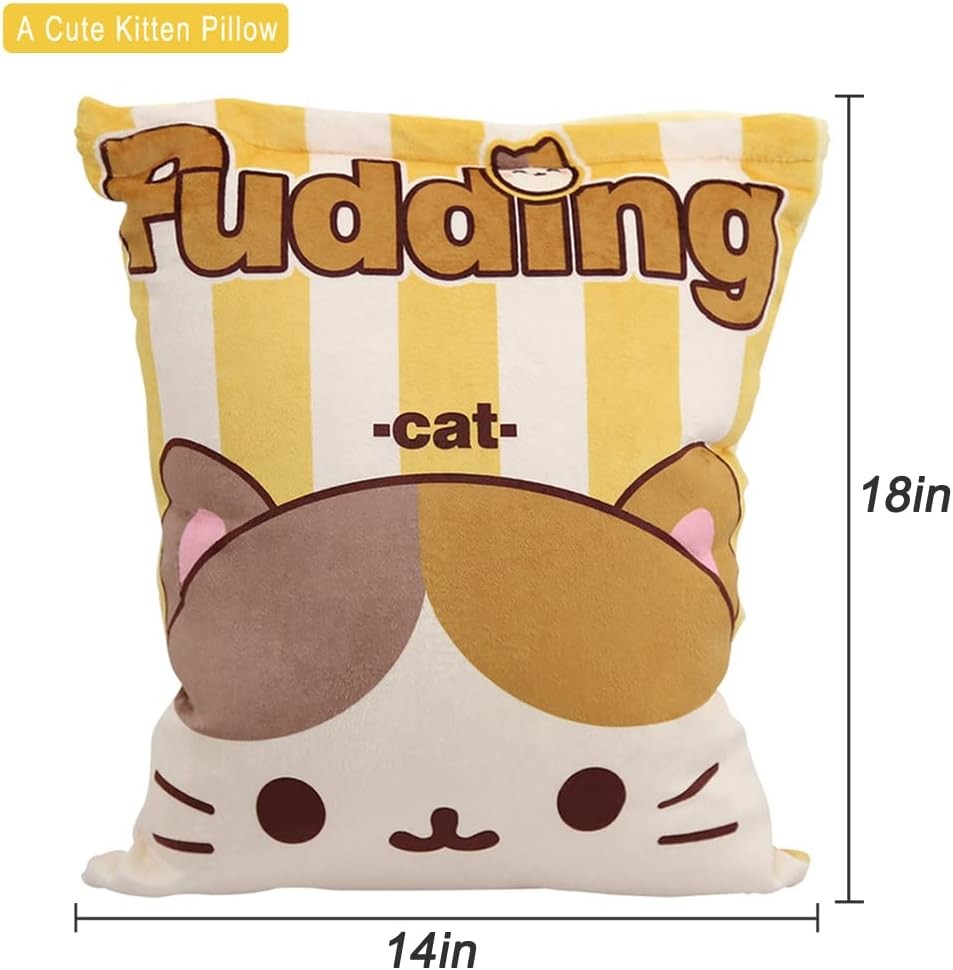 REFAHB Cute Plush Pillow Throw Pillow Removable Stuffed Animal Toys Creative Gifts for Girls (Kitten)