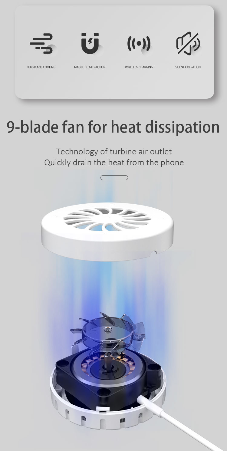 2 In 1 QI 15W Portable Wireless Chargers Magnetic Radiator type