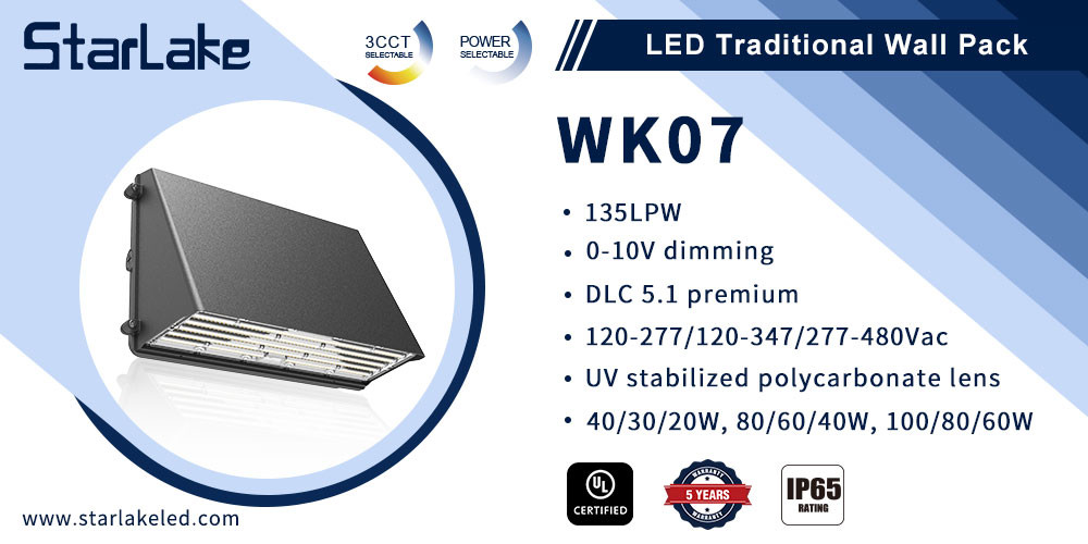 IP65 Outdoor LED Full Cutoff Wall Pack 140LM/W 3CCT Selectable