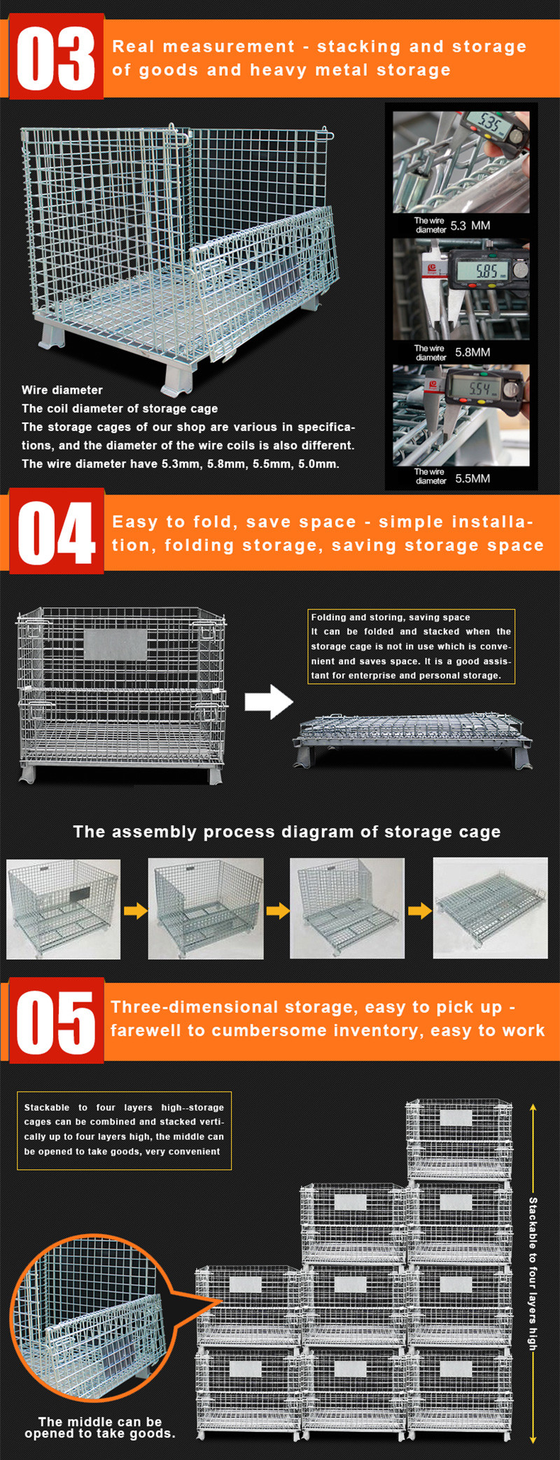 0.6T Pallet Storage Cages Odm Metal Roll Cage With Wheels For Logistics
