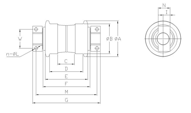 Single Flange Bulldozer Undercarriage Parts Track Roller Forging Technique